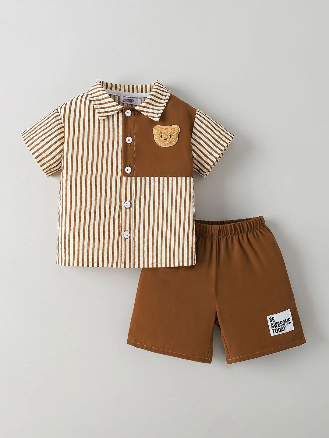 Hopscotch Boys Striped Shirt with Shorts