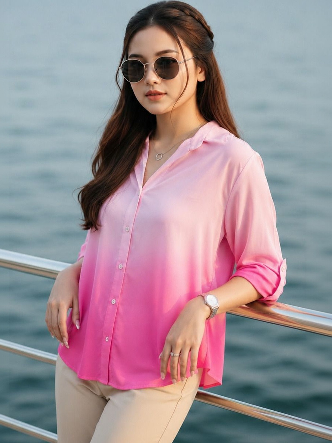 PURVIT Women Ombre Casual Shirt