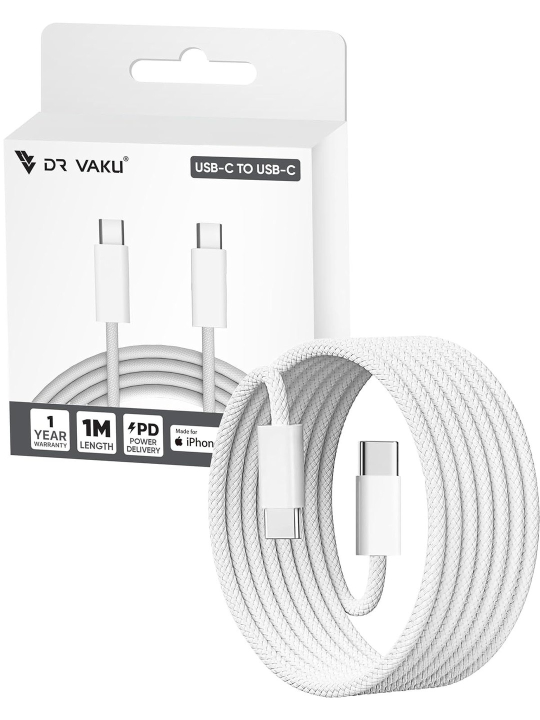 DR VAKU Type C Fast Charging Data Cable for iPhone MFI Certified