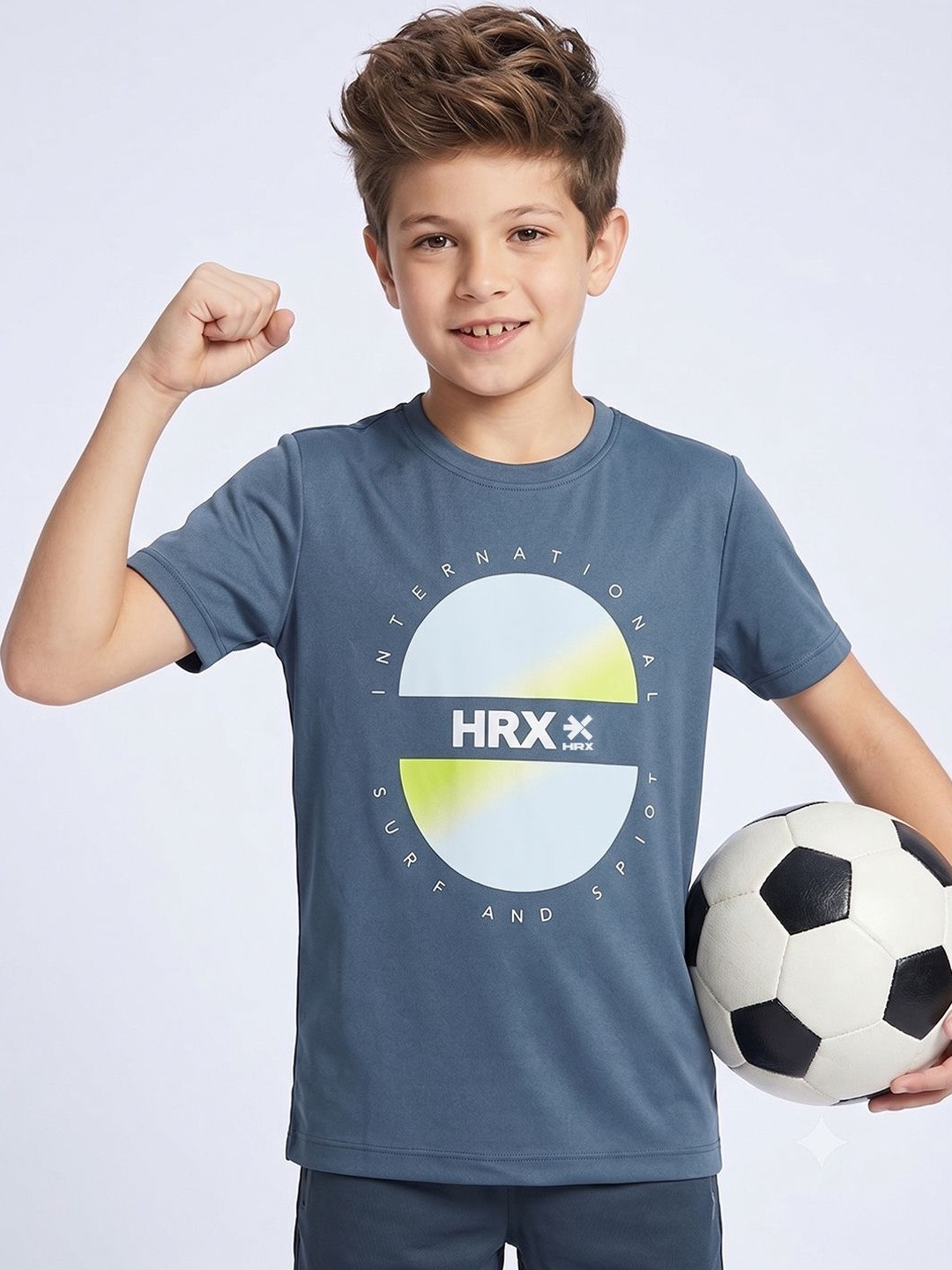 HRX by Hrithik Roshan Boys Brand Logo Printed T-shirt