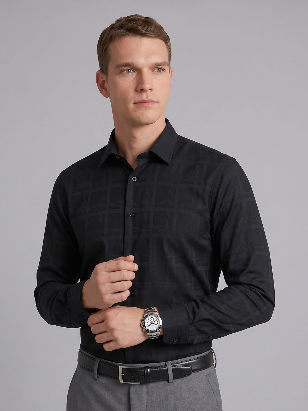 Blackberrys Checked Pure Cotton Formal Shirt