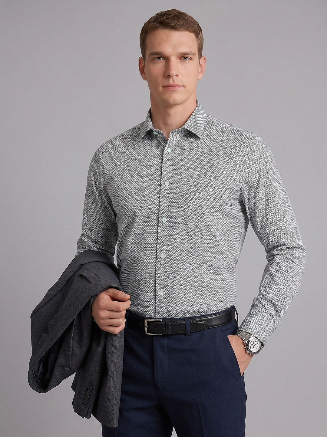 Blackberrys Micro Ditsy Printed Pure Cotton Formal Shirt