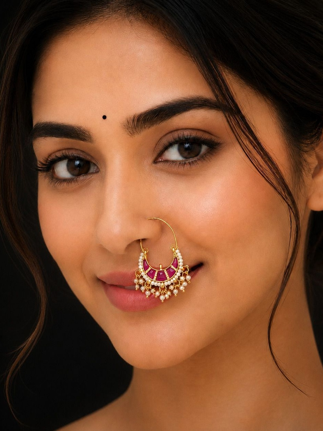 Dishavari Gold-Plated Ring Nosepin