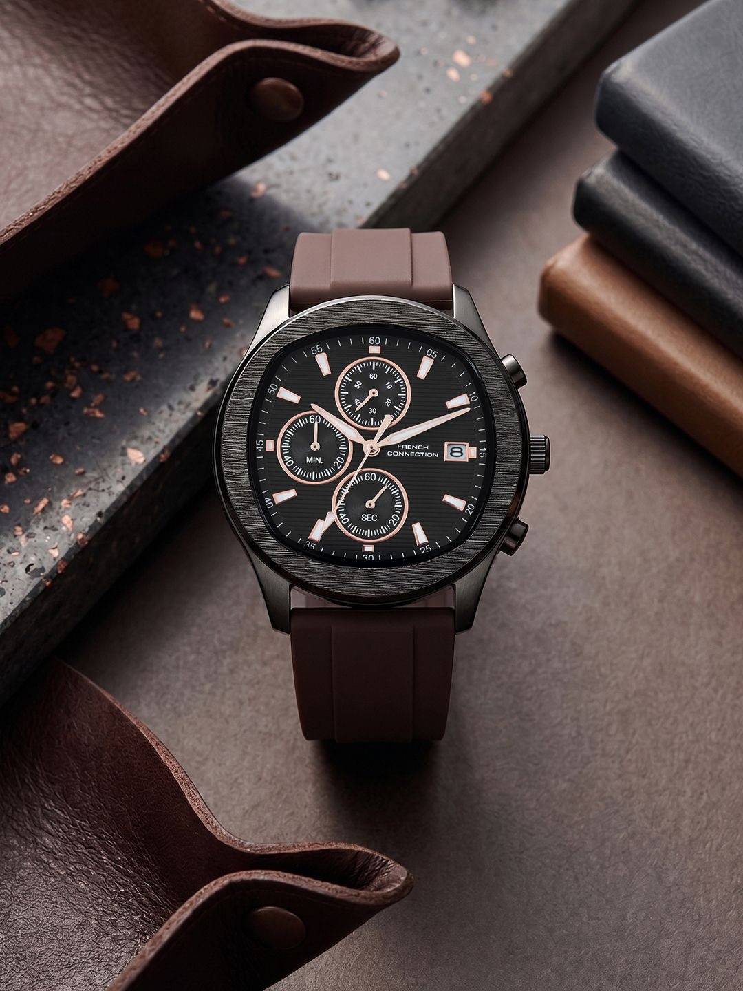 French Connection Men Dial & Straps Analogue Chronograph Watch FCU23BR-D