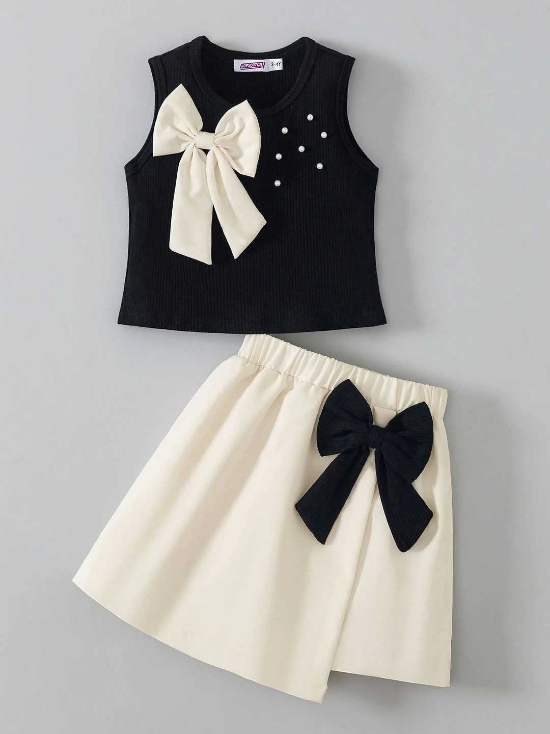 Hopscotch Girls Embellished Top with Skirt