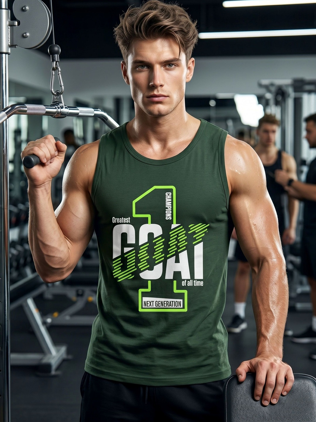T.T. Printed Cotton Gym Vest