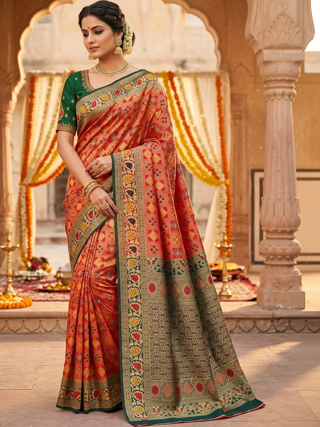 KALINI Woven Design Zari Art Silk Banarasi Saree