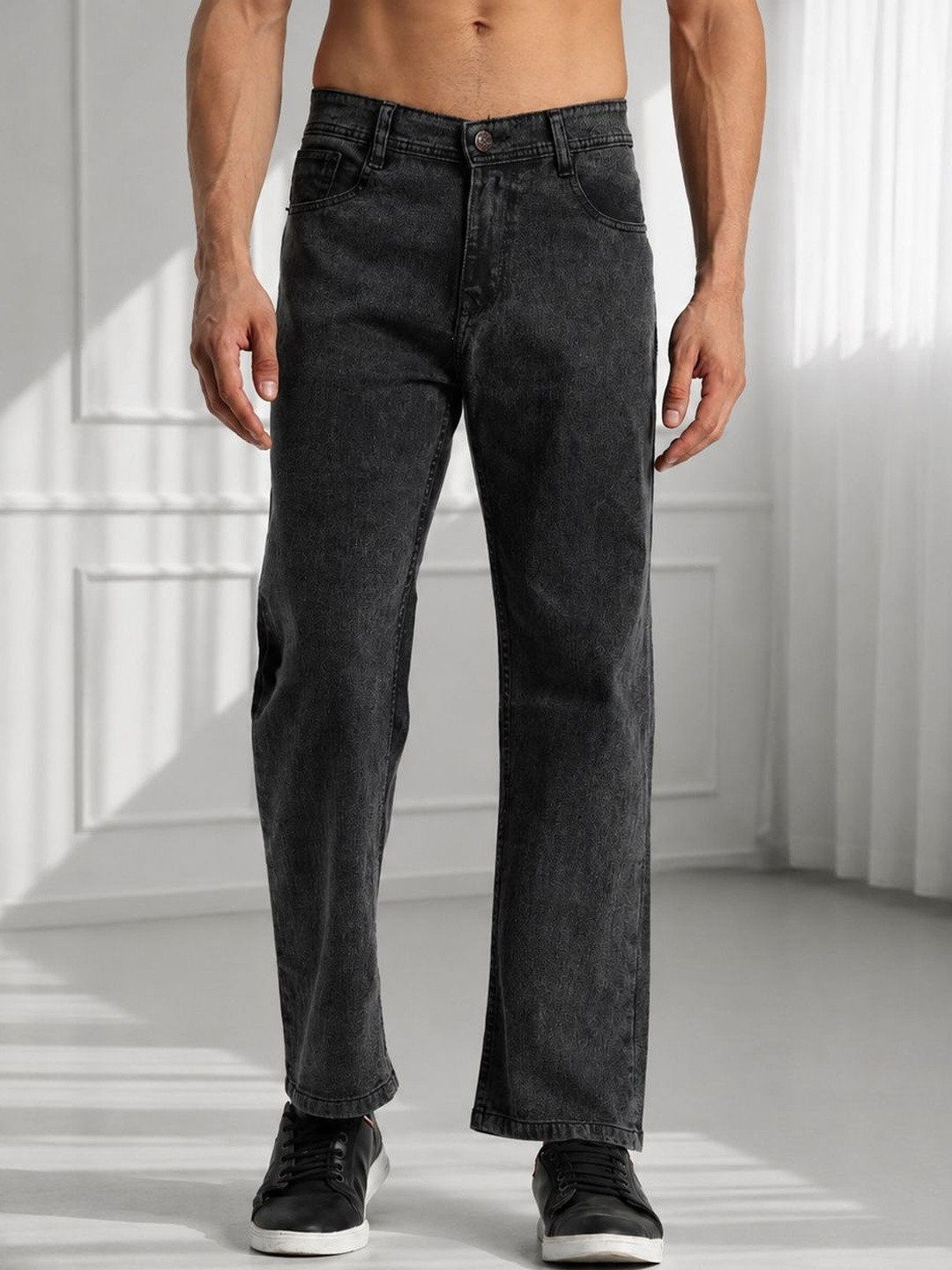 SYNZO Men Comfort Relaxed Fit Mid-Rise Jeans