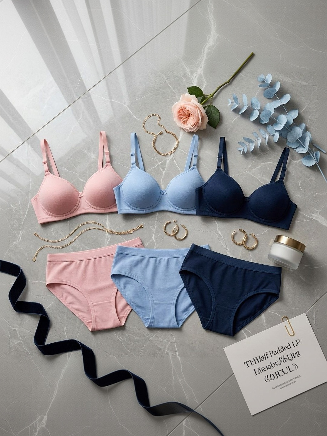 Lunavibe Lightly Padded and Non-Wired Mid-Rise Lingerie Set