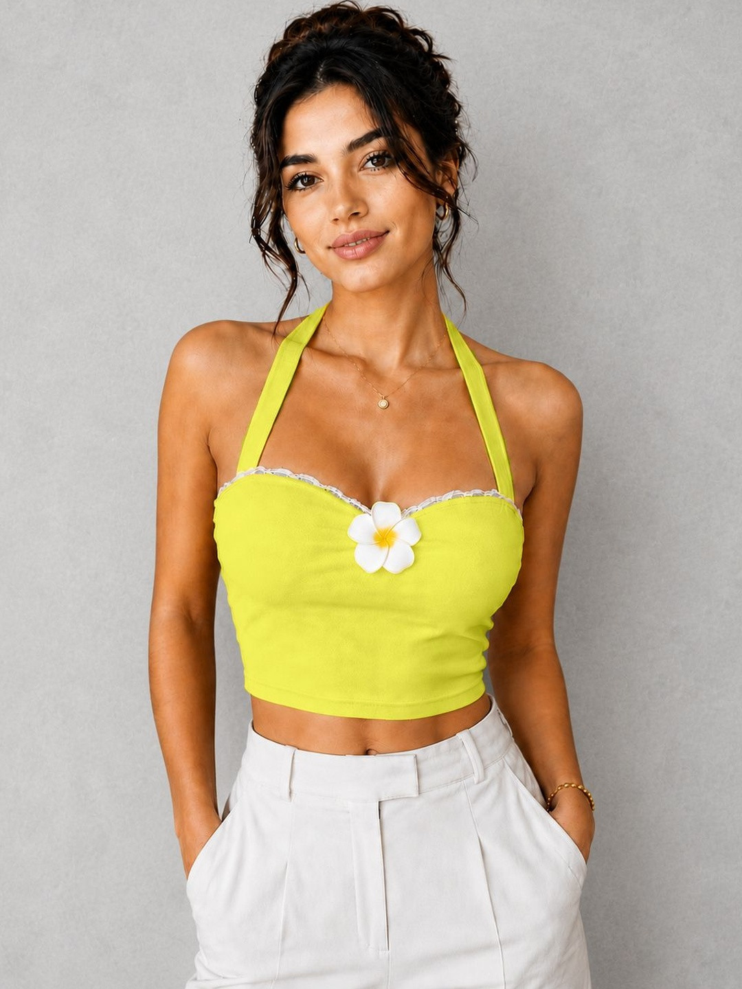 Tivante Halter Neck Crop Top