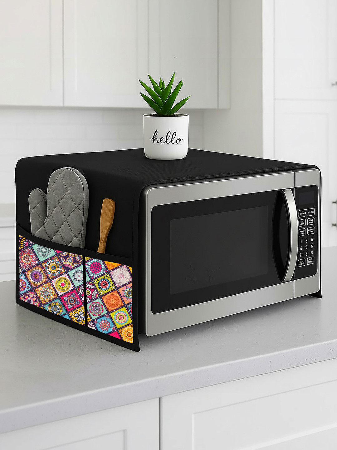Fancy Walas Black Microwave Oven Appliance cover