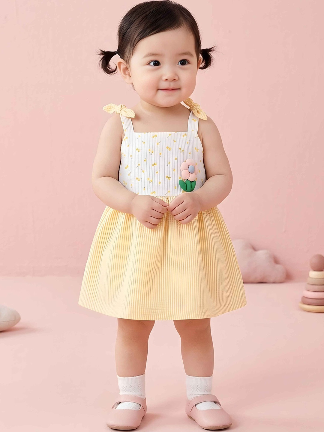 Jelly Joy Floral Print Ruffled A-Line Dress