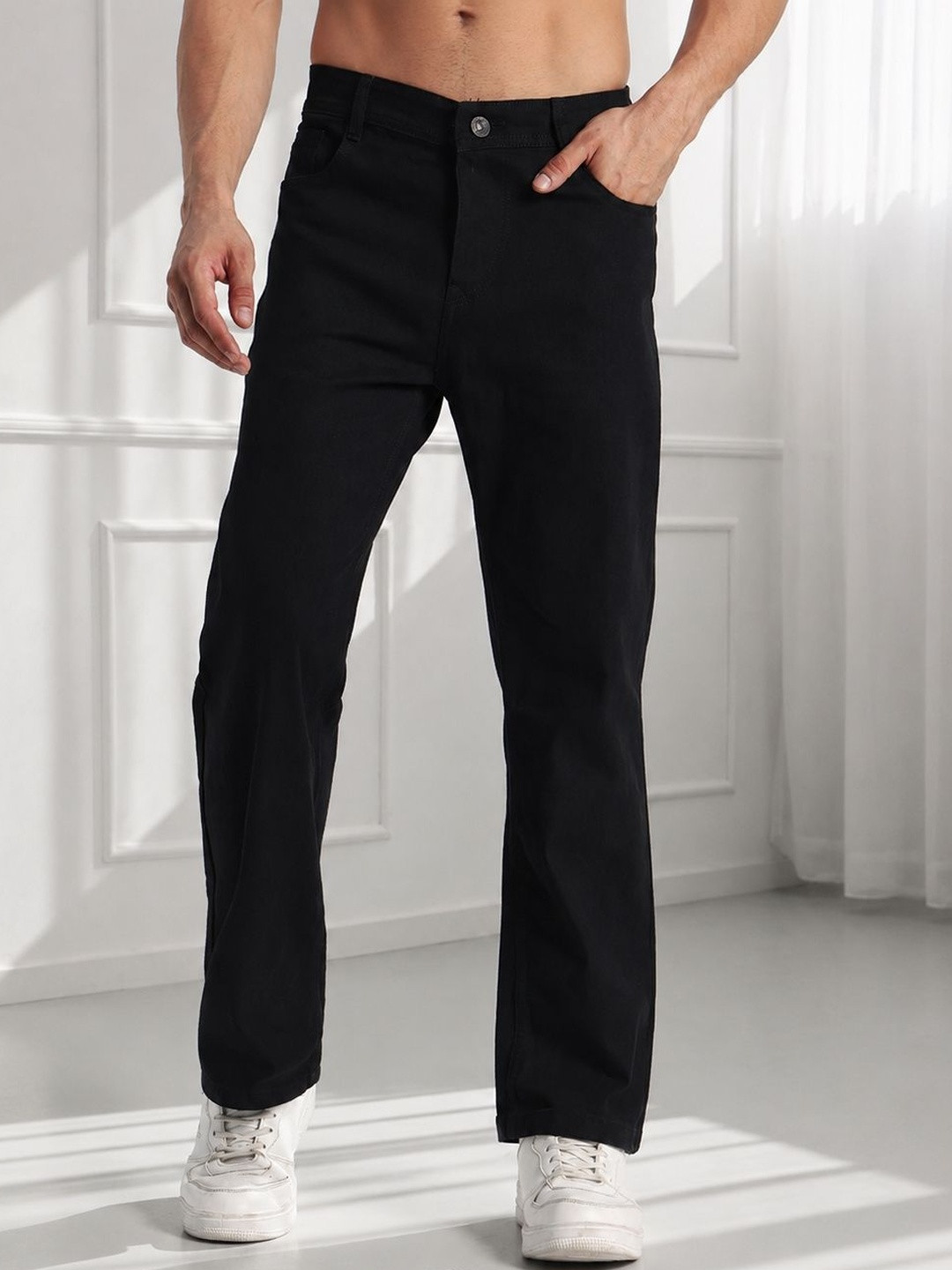 SYNZO Men Comfort Relaxed Fit Mid-Rise Jeans