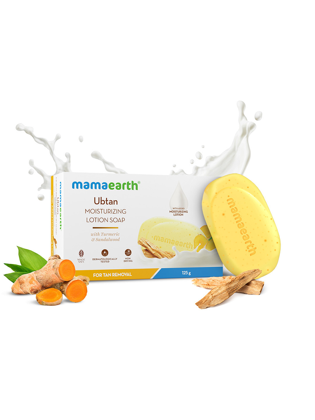 Mamaearth Ubtan Moisturizing Lotion Soap with Turmeric & Sandalwood for Tan Removal - 125g