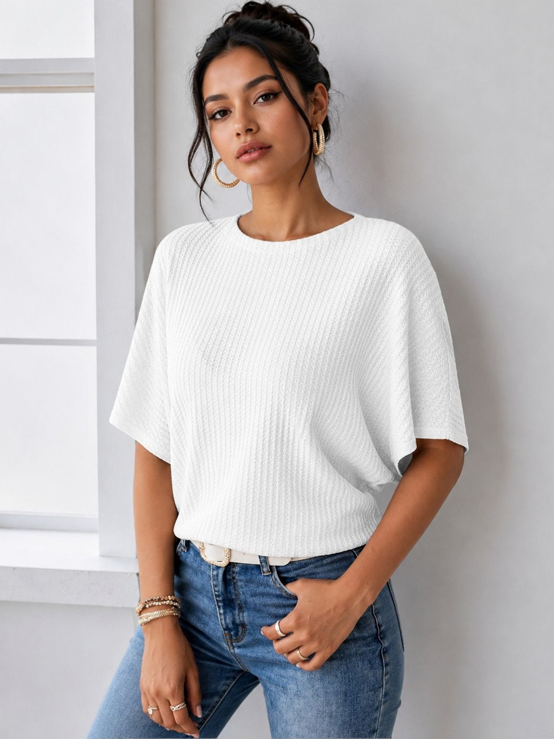 Fashion2wear Women Dolman Sleeves T-shirt