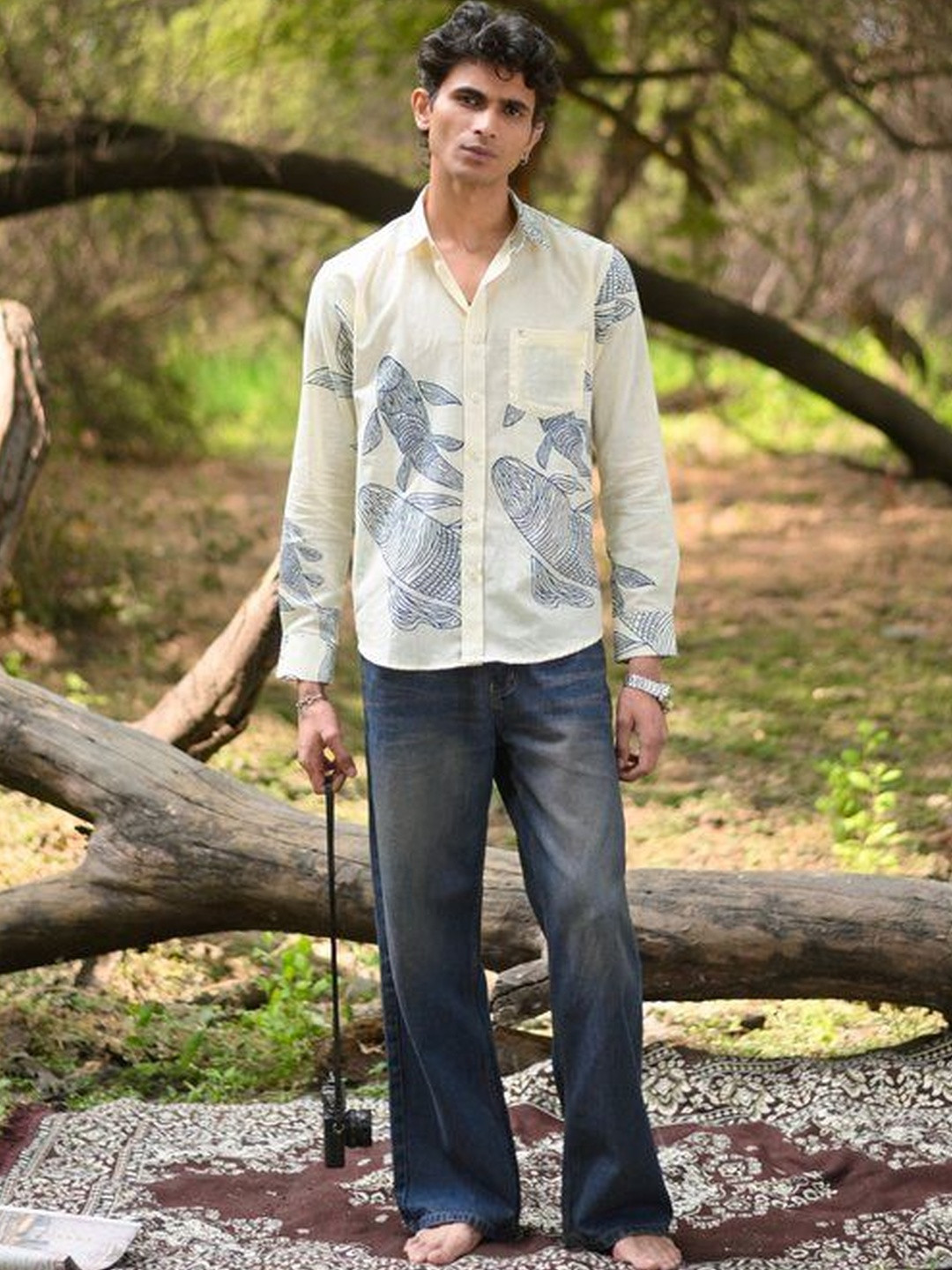 Hues Fab Men Slim Fit Printed Casual Shirt
