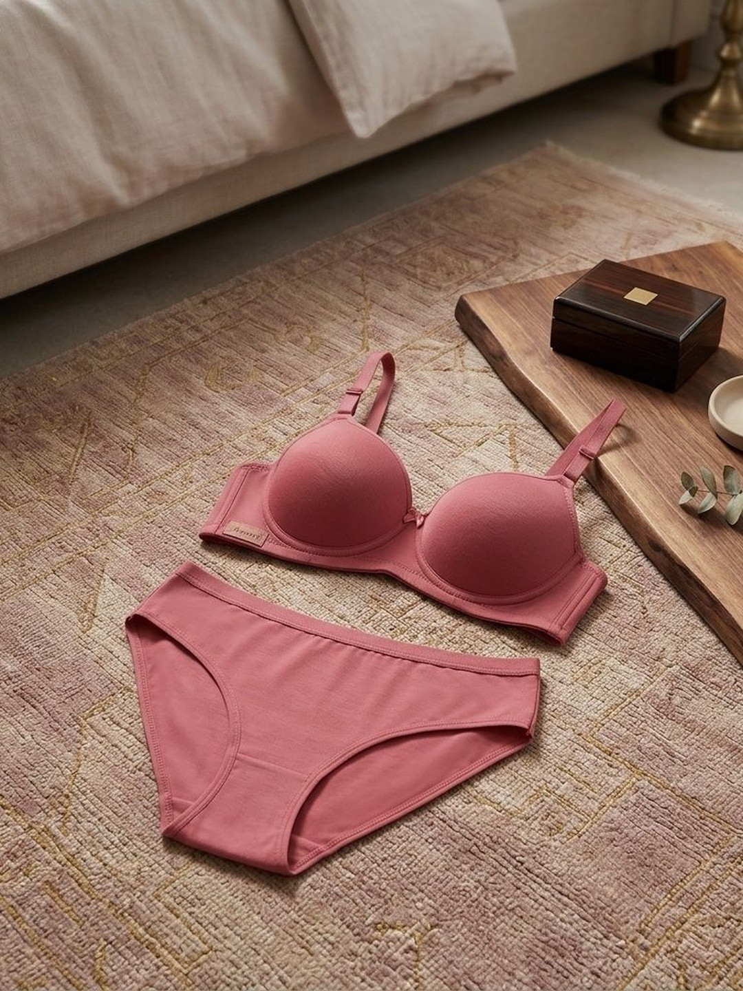 Lunavibe Lightly Padded and Non-Wired Mid-Rise Lingerie Set