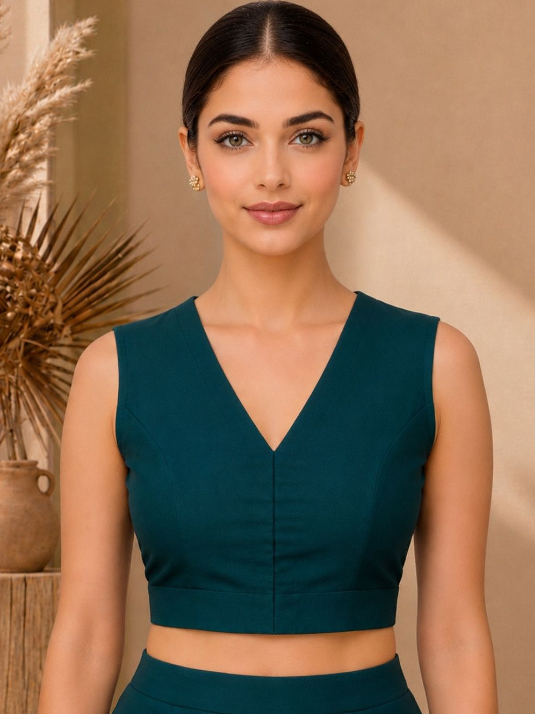 Thevasa Solid Saree Blouse