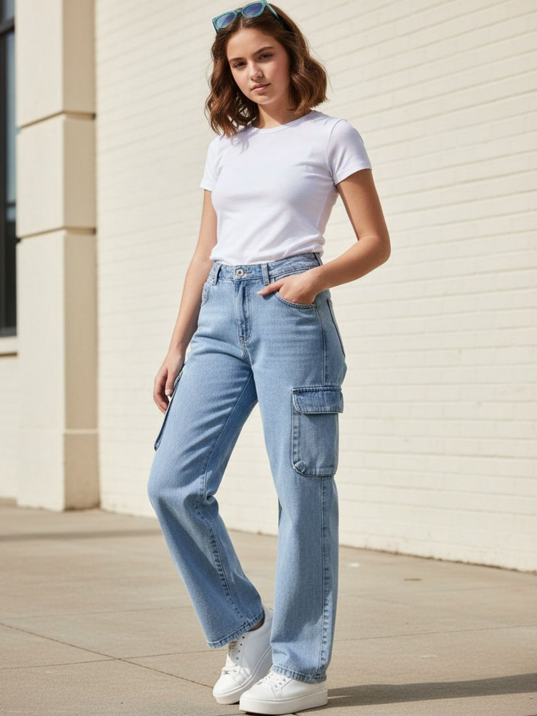 V-Mart Girls Regular Fit Mid-Rise Coated Jeans