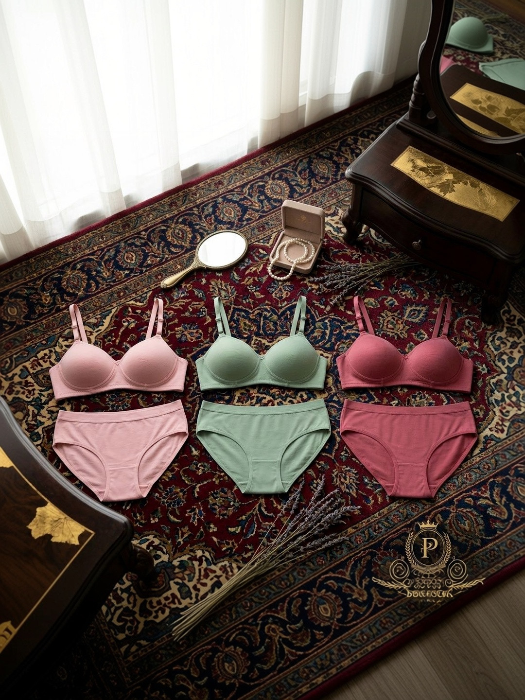Lunavibe Lightly Padded and Non-Wired Mid-Rise Lingerie Set