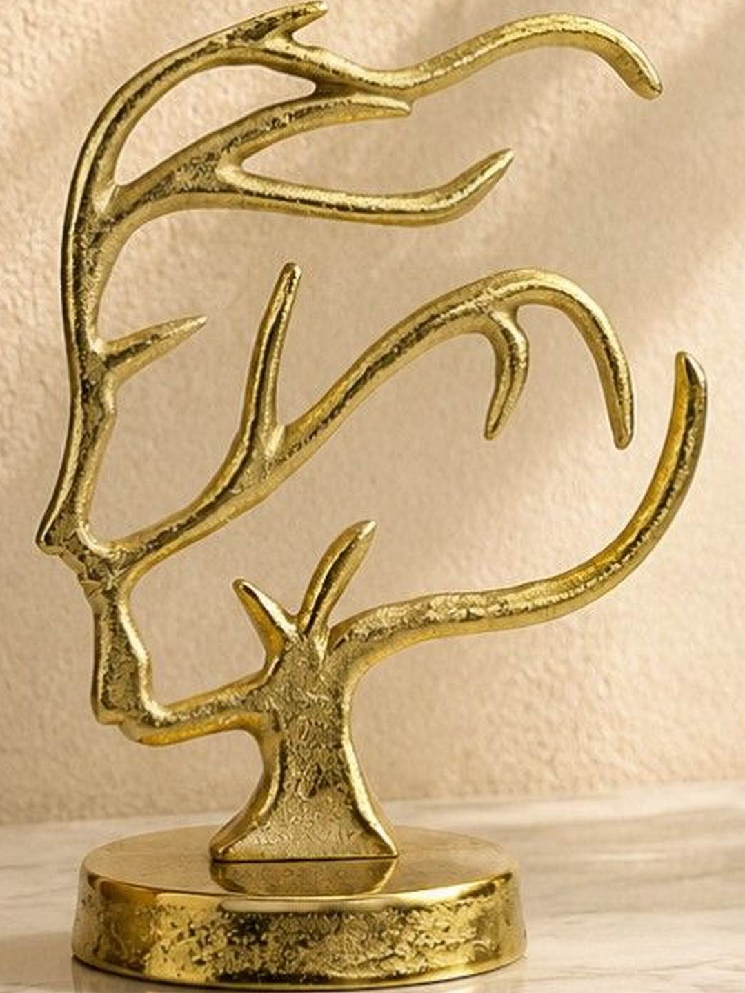 Hind Decor Girl Artistic Gold Metal Metallic Living Room Hand-Crafted Medium Showpiece - 11 Inches