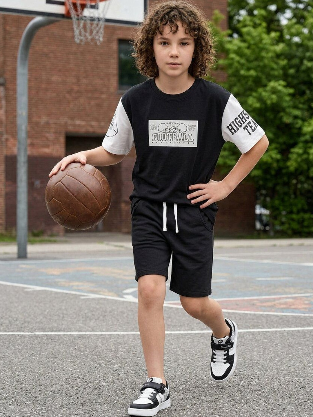 CODEZ Boys Typography Colourblocked Pockets T-shirt