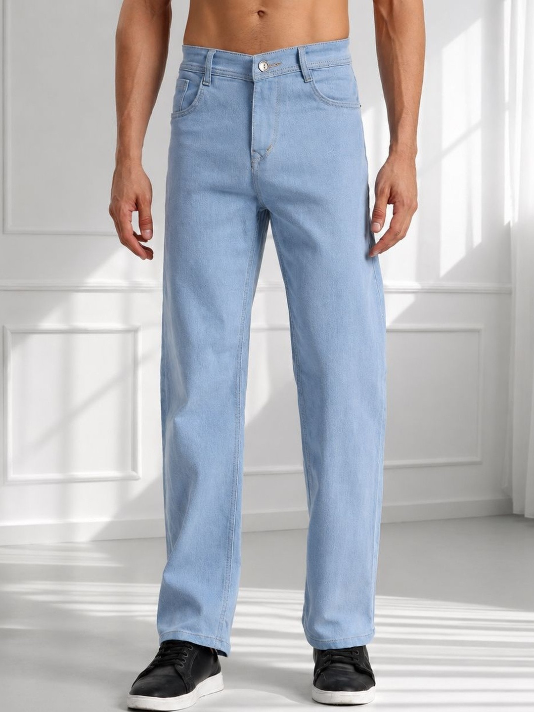 SYNZO Men Comfort Relaxed Fit Mid-Rise Jeans