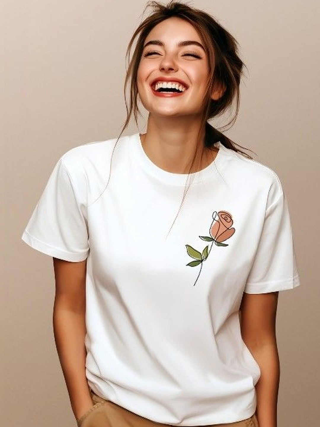WILDENIC Women Floral Printed T-shirt