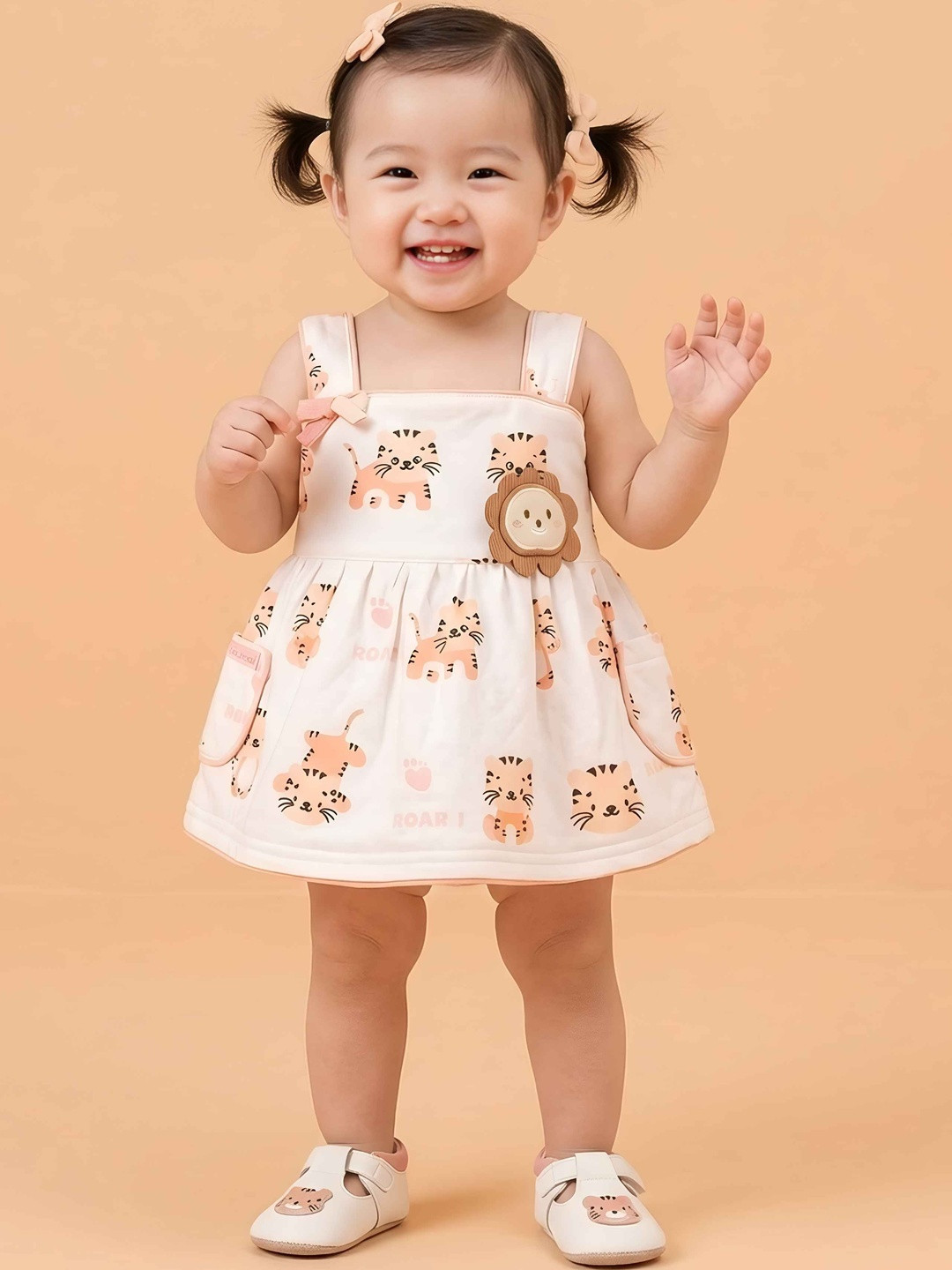 Jelly Joy Animal Print Applique A-Line Dress