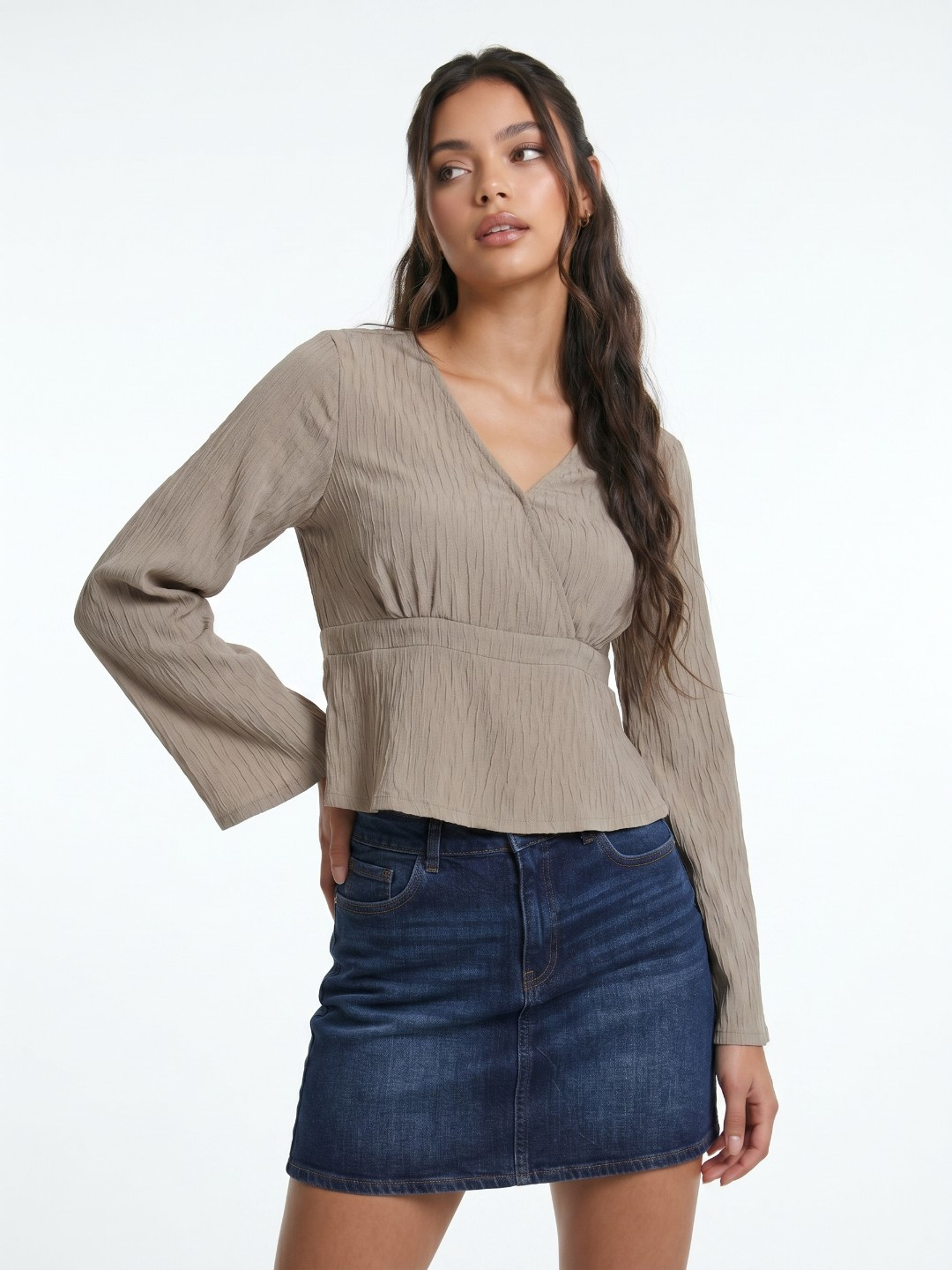 glitchez Textured Slim Fit Top