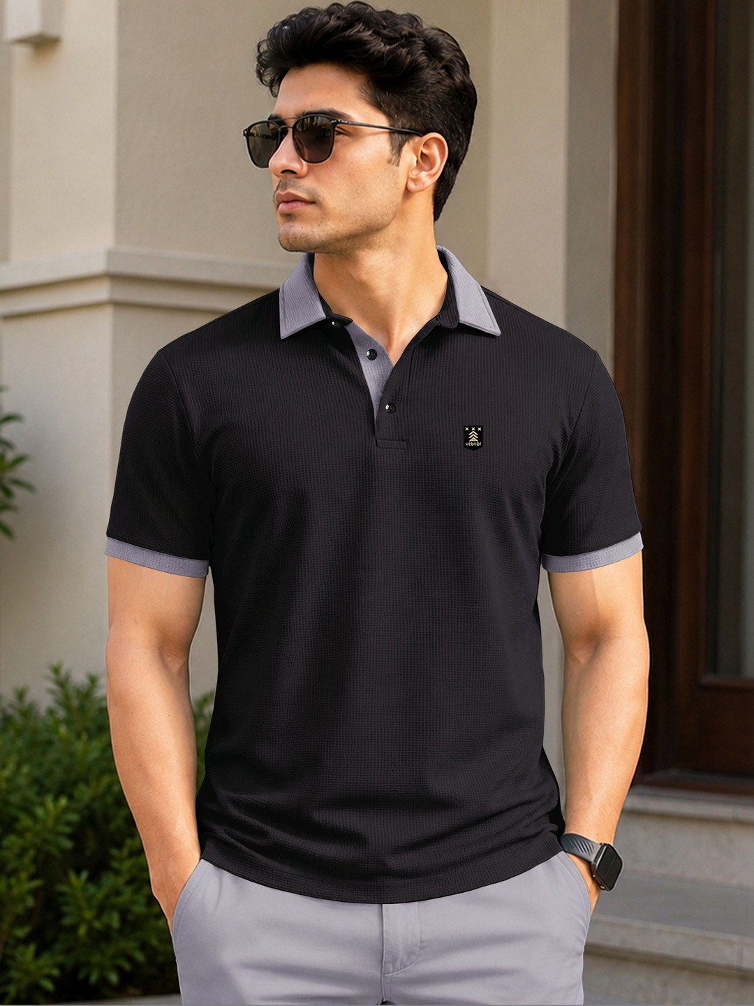 VeBNoR Polo Collar Short Sleeves T-shirt