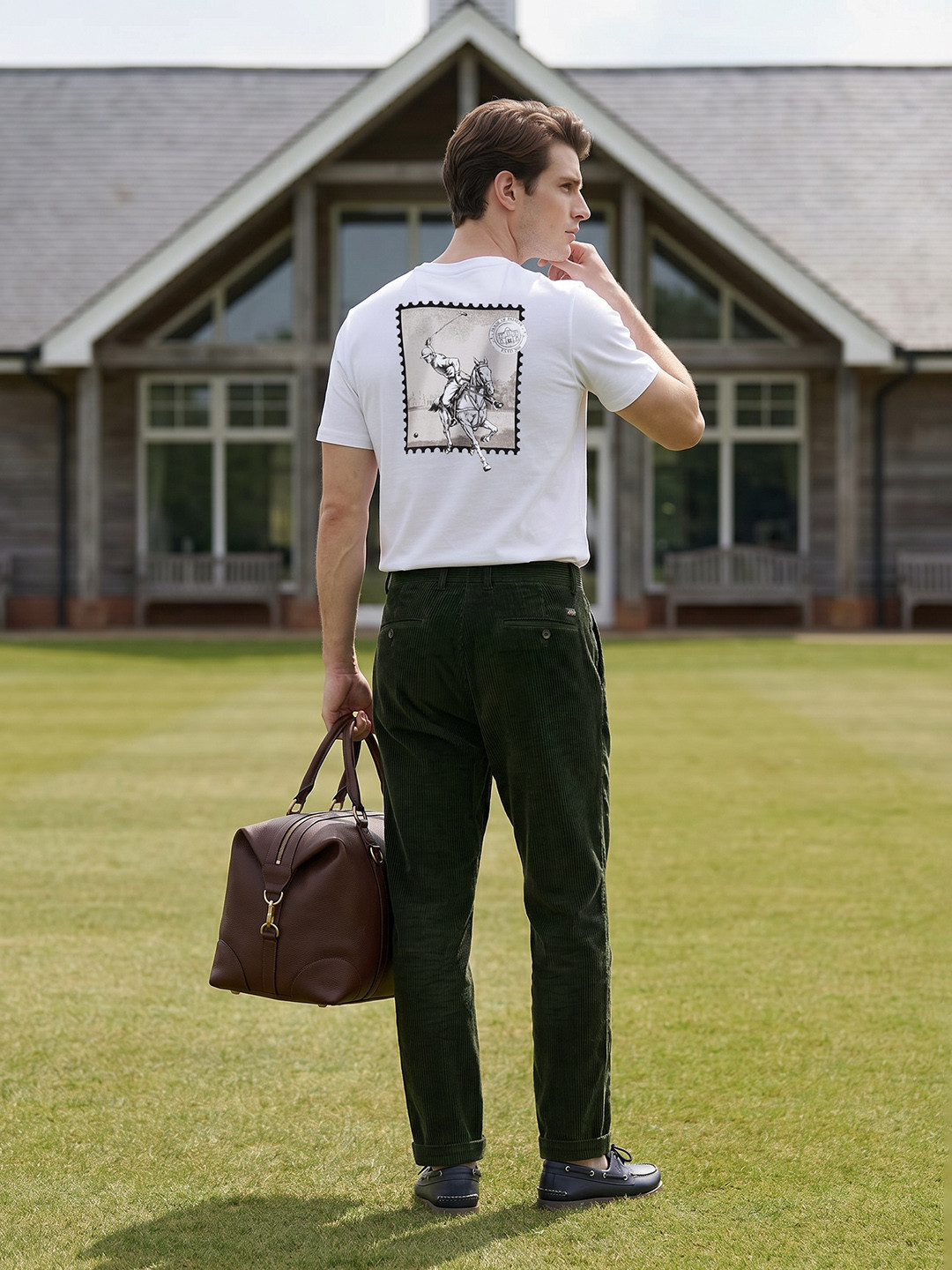 House of Pataudi Graphic Printed Pure Cotton T-shirt