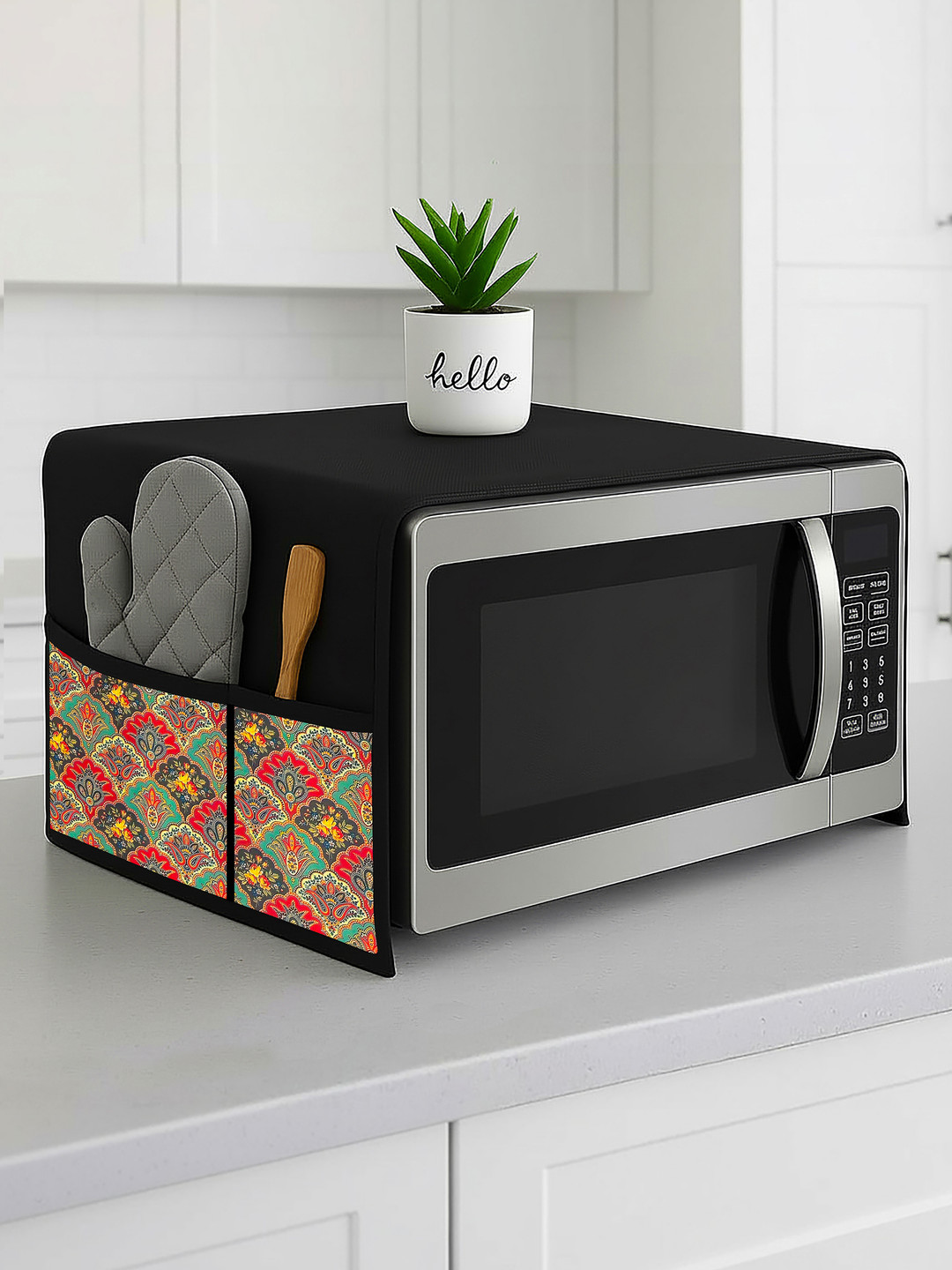 Fancy Walas Black Microwave Oven Appliance cover