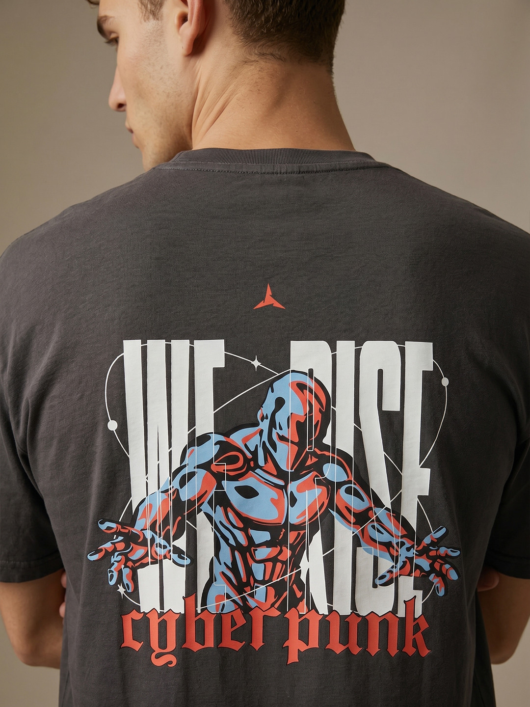 glitchez Men Typography Printed Oversized Fit Tshirts