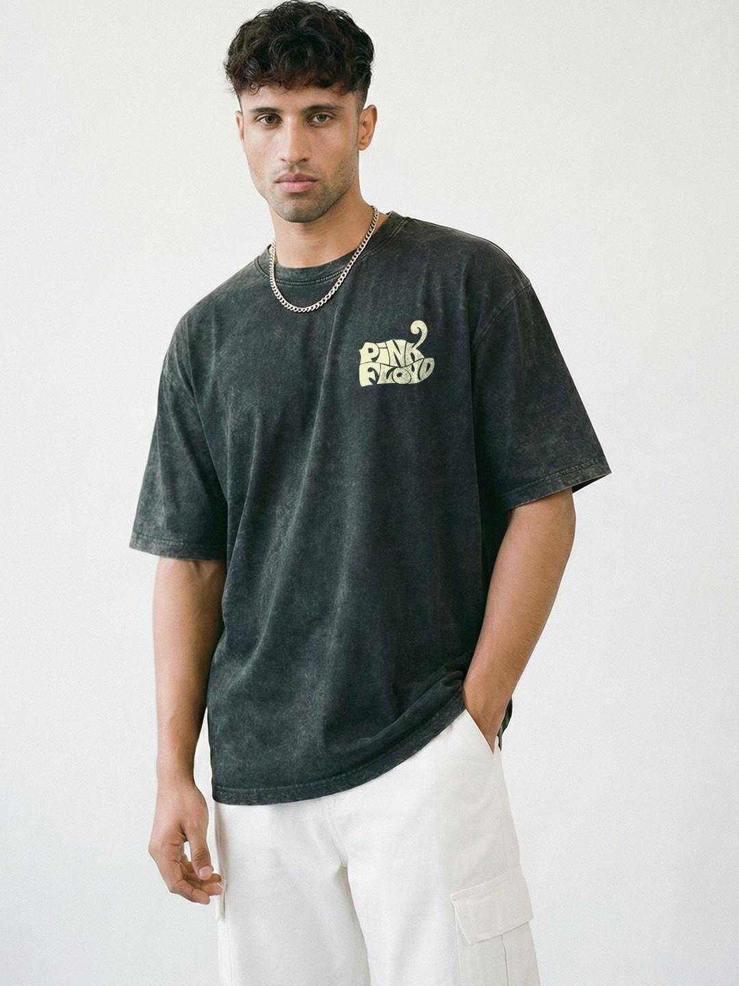 Crazymonk Men Printed Applique T-shirt