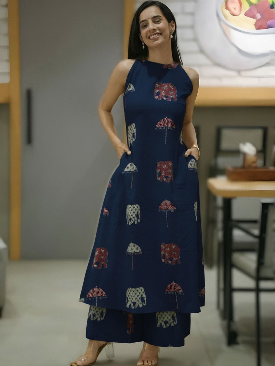 HBJ FASHION Women Ethnic Motifs Printed Regular Kurta with Palazzos