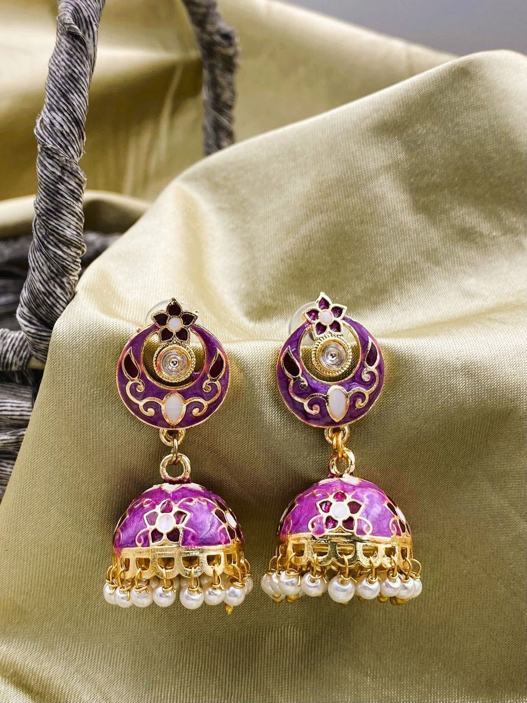 Fashion Theme Dome Shaped Jhumkas Earrings
