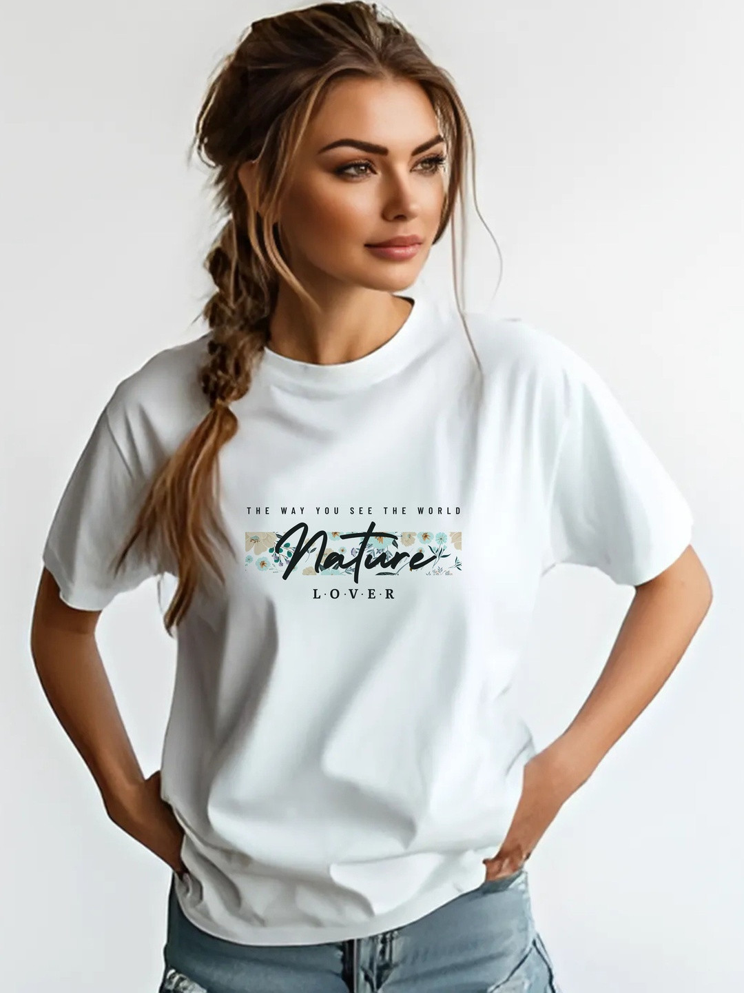 VescoAura Women Typography Printed T-shirt