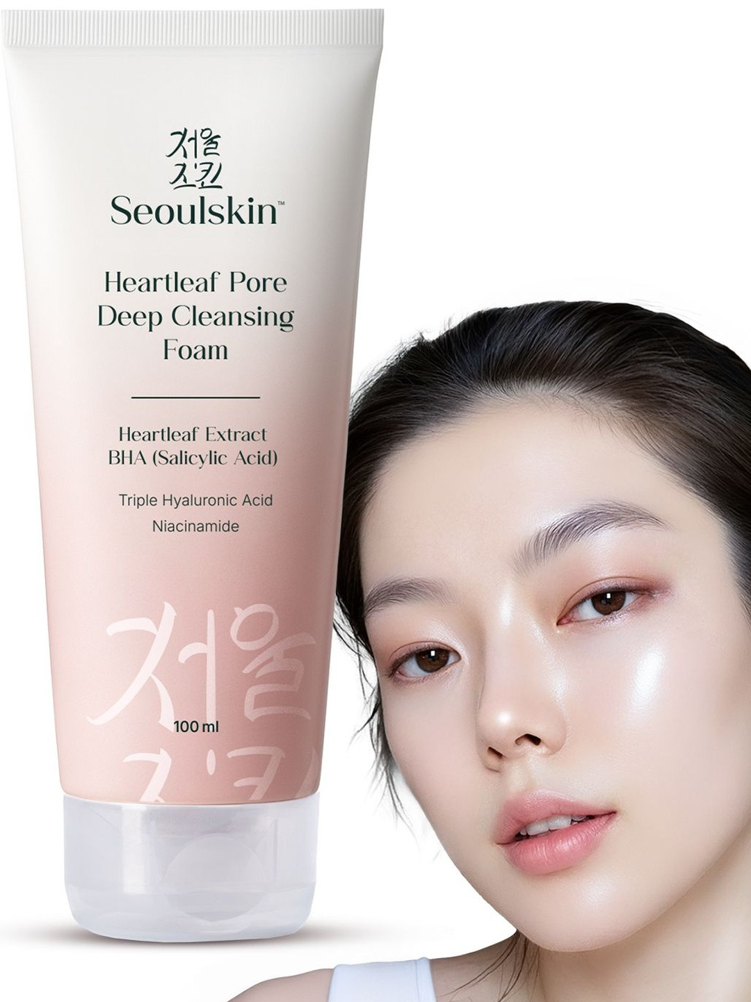 SEOULSKIN Heartleaf Pore Deep Cleansing Foam Face Wash With Niacinamide - 100 ml