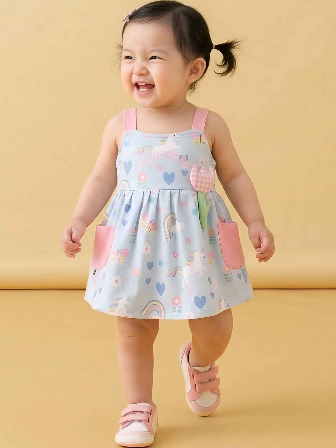 Jelly Joy Print Applique A-Line Dress