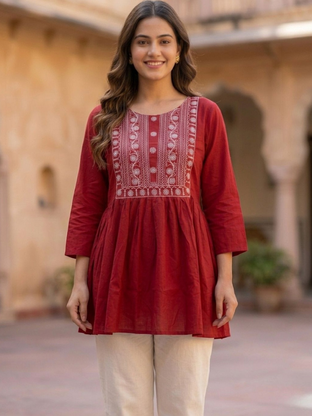 Vaidiki Embellished Embroidered Top