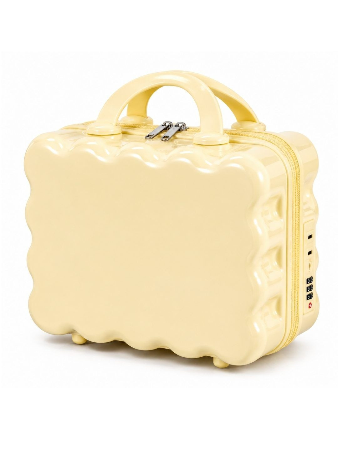 BLUE BEADS Textured Compact Vanity Bag Travel Accessory