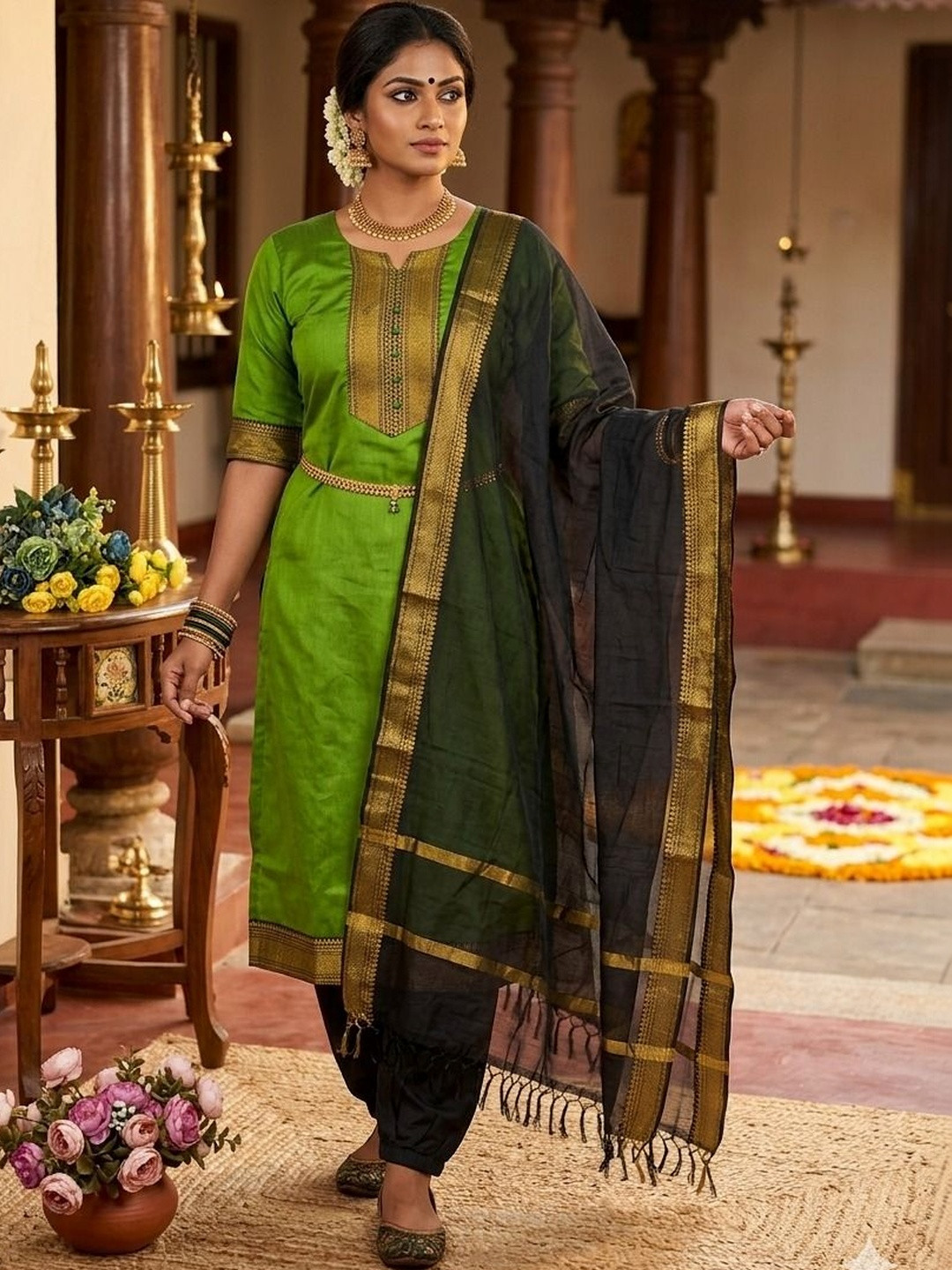 ZARVELA Women Regular Kurta with Patiala & With Dupatta