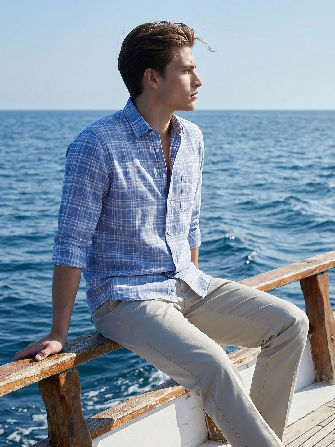 Nautica Tartan Checked Pure Cotton Casual Shirt