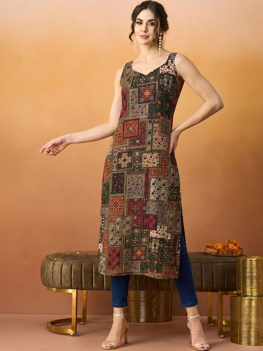 TextileNow Women Geometric Printed Kurta