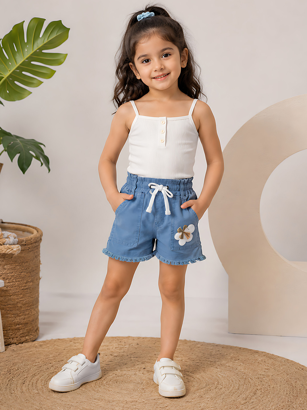 Arshia Fashions Girls Embellished Technology Shorts