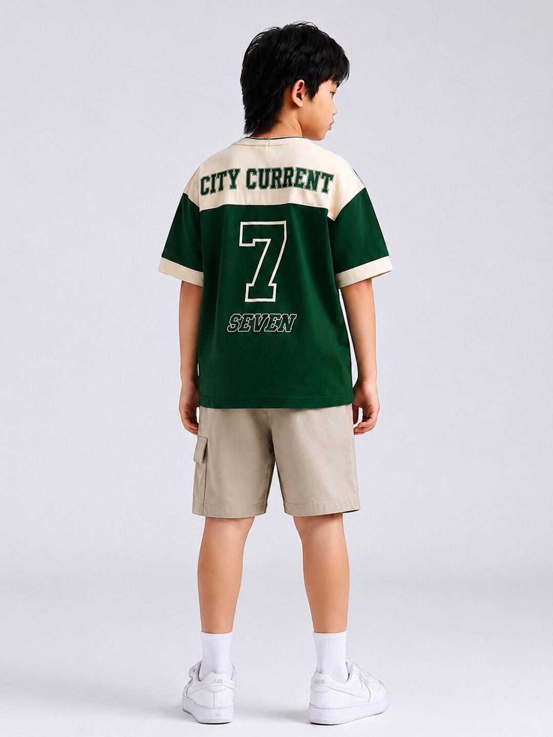 GCYX Boys Typography Printed Round Neck Pure Cotton T-shirt With Shorts