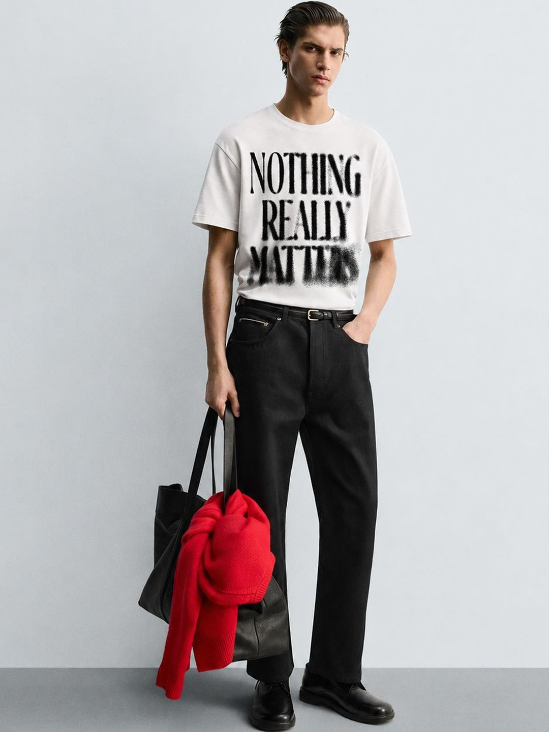 SELEKT Men Nothing Really Matters Oversized Graphic T Shirt