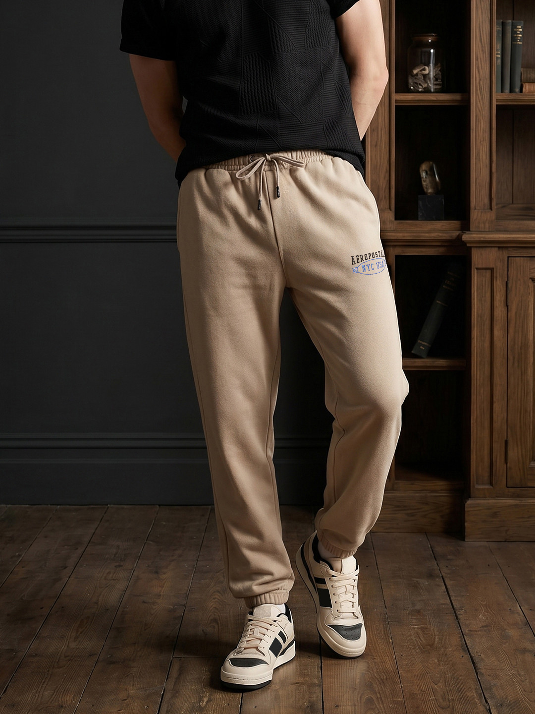 Aeropostale Men Regular Fit Brand Logo Joggers