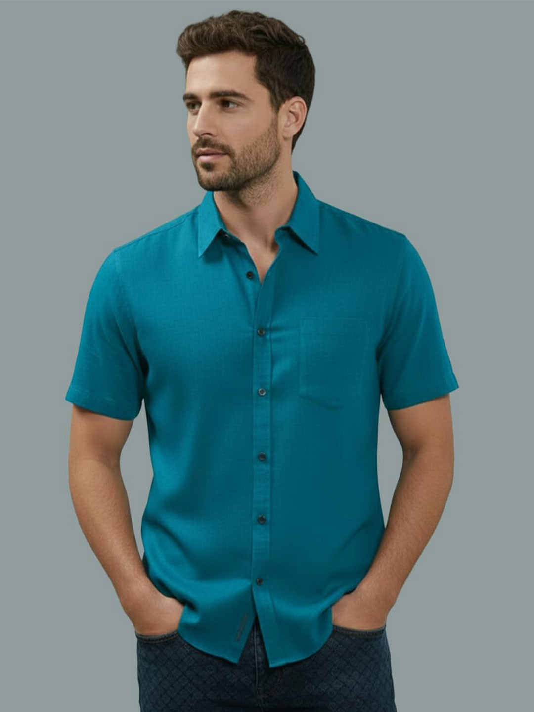 LENIA Men Smart Slim Fit Casual Shirt
